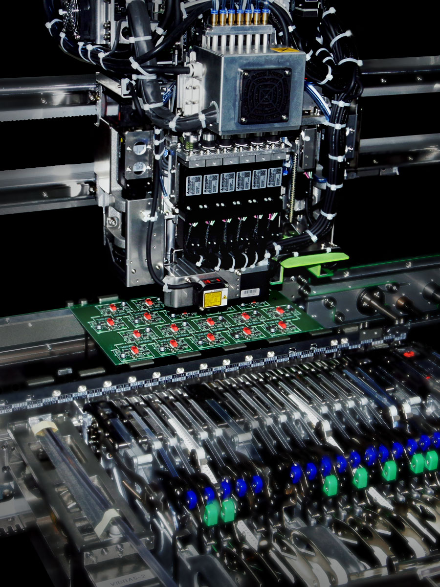 pcb being made on an automated production line