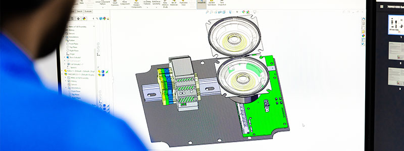 electronic circuit board being design in Solid Works